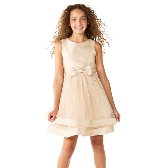 Speechless Other - *Worn Once* Speechless Girls Fit and Flare Bow Dress in Champagne, Size 12